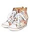 Women Lace Floral Lace Up Zip Wedge Sneaker CG72 - Beige