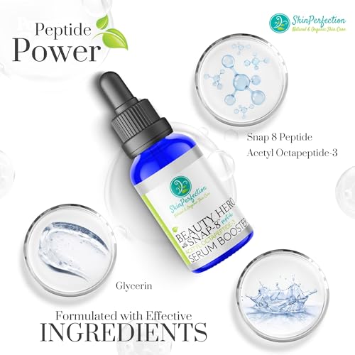Skin Perfection Snap 8 Peptides Serum for Face - Anti Aging Peptide Serum for Fine Lines & Wrinkles - Diy Peptide Face with Hyaluronic Acid Crows Feet Diy Mix with Any Skincare 0.5oz