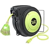 Flexzilla E8140503-AMZ Zillareel 50' Retractable Extension Cord Reel with Triple Plug
