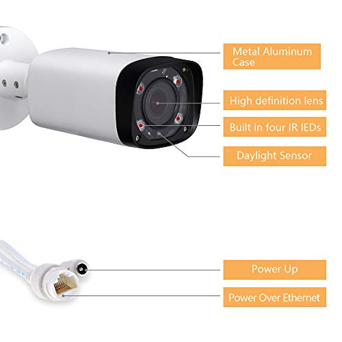 4MP Varifocal PoE IP Bullet Security Camera IPC-HFW4431R-Z 2.7mm~12mm VF Lens Motorized 4X Optical Zoom Outdoor Surveillance Camera,80m IR,Smart H.265,ONVIF,Waterproof,Compatible with Dahua Camera - Thumbnail 2