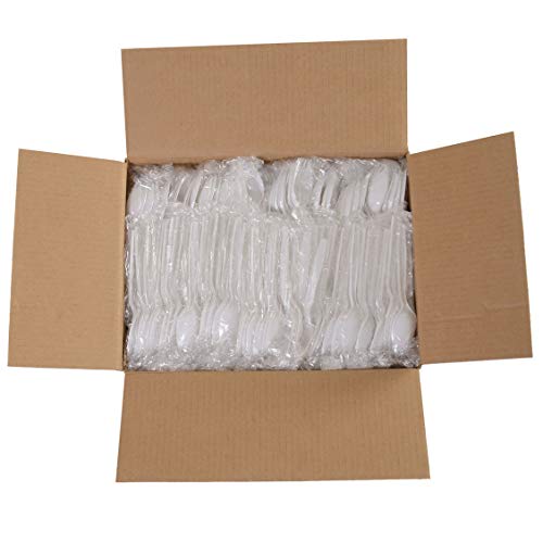 Daxwell Medium Weight Polypropylene 5 3/8" Spork, Individually Wrapped, White, Recyclable (Case of 1,000)