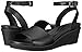crocs Women's Leighann Anklestrap Lthr Wedge Sandal, Black, 8 M US