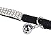 BINGPET Diamond Cat Collar, Adjustable Soft Velvet Leather Safe Kitten Collar with Shiny Rhinestones and Bells, Girl Boy Bling Stylish Cat Collars with Safety Elastic for Small Medium Cats,Black