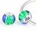RUBYCA Mix Rainbow Gradient Murano Glass Beads European Charm Bracelet Spacer DIY Silver Color 50pcs