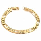 MoAndy Jewellery Plated 18K Gold Men's Fashion Link Bracelet Anti-Radiation Golden Length 21CM