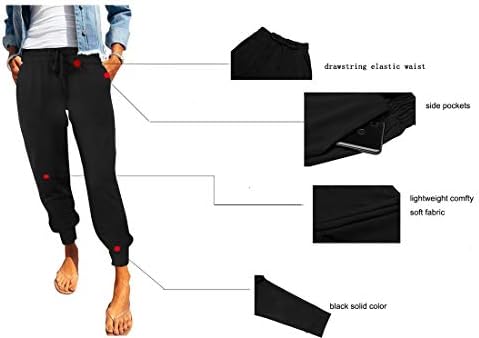 onlypuff Women's Athletic Running PantsCasual Elastic Waist Pants Drawstring with Pockets 4 onlypuff Women's Athletic Running PantsCasual Elastic Waist Pants Drawstring with Pockets