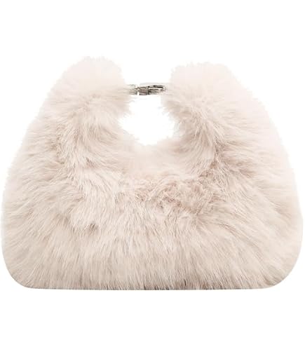 ZOSCGJMY Evening Faux Fur Handbags for Women Furry Fluffy Fuzzy