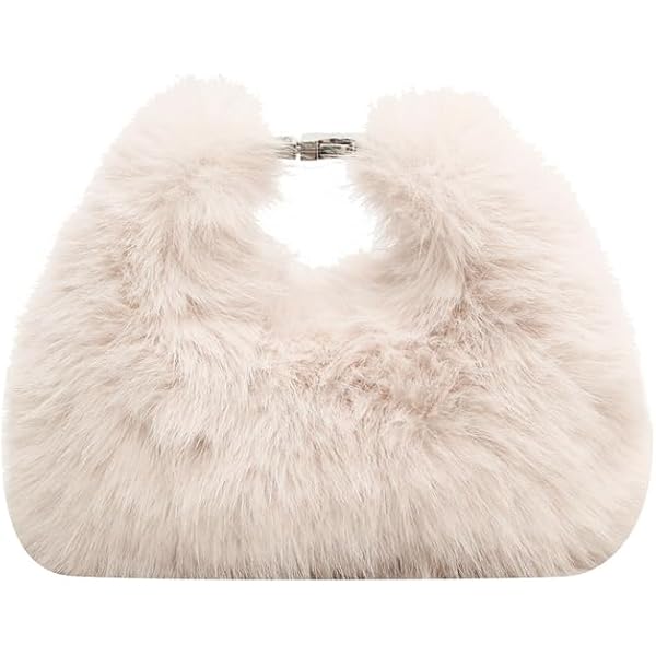 Amazon.com: Women's Faux Fur Bucket Handbag Plush Shoulder