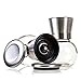 Ergonomic Premium Stainless Steel Salt and Pepper Grinder Set - The Original Glass Round Pepper Mill & Salt Mill, Adjustable Ceramic Rotor, By Simple Kitchen Products
