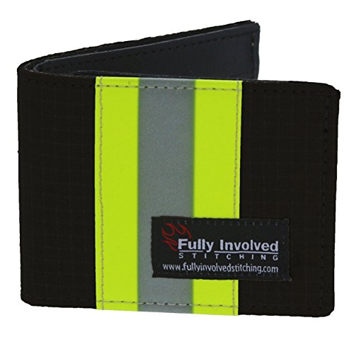 Personalized Firefighter BLACK Bi-fold Wallet Made From Turnout Bunker Gear Material
