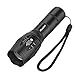 iKustar Flashlights T6 LED Handheld Torches Taclights Brightness With Adjustable Focus And 5 Light Modes, Outdoor Water Resistant for Comping Hiking etc (Black, T6-1)