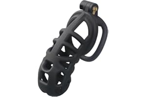 Chastity Device Adult Sex Toys Chastity Cage for Men BDSM 4.3 inch Large Penis Cock Cage with 4 Size Rings and Lock Silicone 
