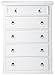 Alpine Furniture Winchester Farmhouse 5 Drawer Chest, 38