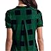 T Shirts for Womens, FORUU Casual Plaid Printed Short Sleeve V Neck Blouses Tops