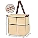 Creathing Leakproof Car Trash Can [3 Gal] Slim Design Garbage Bin– Universal Fit in Cars, Trucks, SUVs, for Floor, Console or Seat Hanging (Beige)