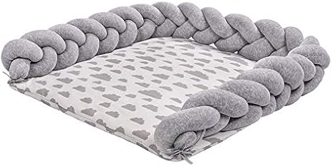 Lulando Matelas A Langer Braid Velours Matelas Table A Langer Matelas A Langer Tour De Lit Tresse Protection Enfant Bebe Couleur Nuages Gris Gris Isoles Sur Blanc Amazon Fr Bebes Puericulture