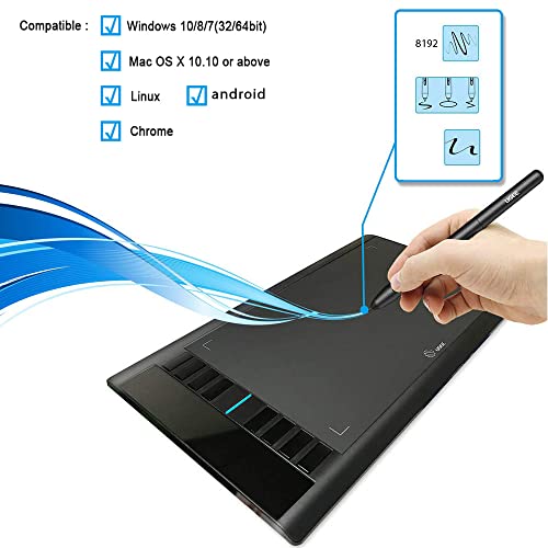 Graphics Drawing Tablets, UGEE M708 10 x 6 inch Large Active Area