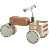 Kidpop Toast Baby Walker with Basket Balance Bike for 1 Year Old Boys Girls Push Rider with Detachable Seat for 10-36 Months,4 Wheels Toddler First Bike, First Birthday Gifts (Green)