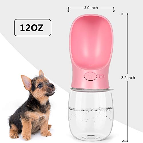 Neala Dog Water Bottle Potable Dog Drinking Water Dispenser for Walking Hiking Travel Outdoor Pet Water Bottles with Leak-Proof Carrying Cord for Dogs Cats Pink