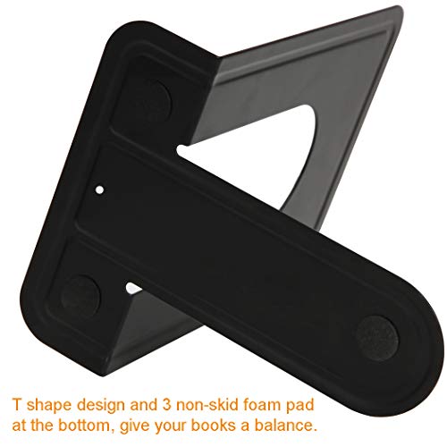 Heavy Duty Bookends for Shelves, Anti-Slip Base, Black, Great for Library, Office, Home, School, 4 Pairs