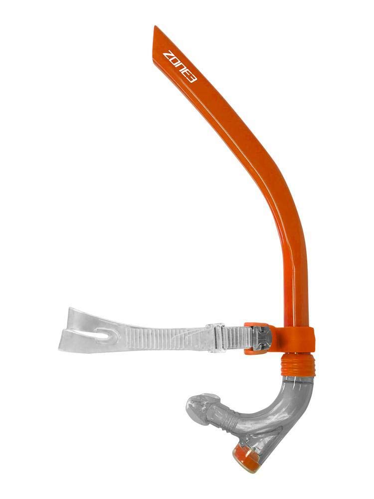 ZONE3 Front Facing Swim Drill Snorkel, Orange/Grey, One Size