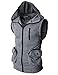 H2H Mens Fashion Active Slim fit Sleeveless Hoodie Zip with Pockets GRAYBLACK US XL/Asia XL (CMOHOSL01)