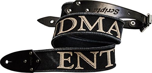 Guitar Strap Metallica – ENTER SANDMAN - Organic Cotton and Genuine Leather Hooks – Etabeta Artigiano Toscano - Made in Italy (black brushed)