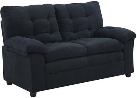 Buchannan Microfiber Loveseat | Upholstery-Grade Microfiber Fabric (Black)