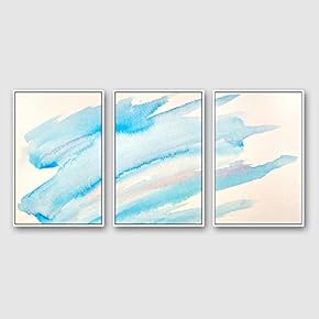 3 Piece Framed Canvas Home Artwork Decoration Watercolor Sfumato Canvas Wall Art for Living Room, Bedroom - 16"x24"x3 Panels