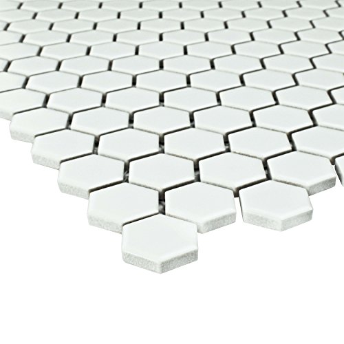 image for SomerTile FDXMHMW Retro Hex Porcelain Floor and Wall Tile, 10.25