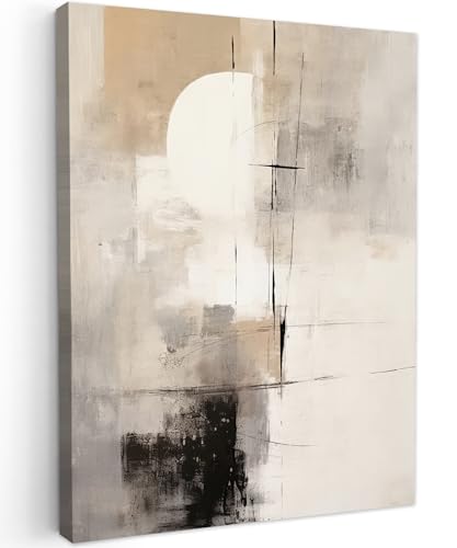 MuchoWow© Wandbilder 60x80 cm Wohnzimmer Wanddeko Schlafzimmer Zimmerdeko Wandgemälde Zimmer Deko auf Wand Dekoration Wall Art Abstrakt - Kunst - Grau