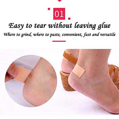 DRADUO Foot Care Sticker, Heel Tape Heel Grips Protector, Waterproof Adhesive Foam Blister Tape to Prevent Blister Chafing and Friction, 1 Roll 195 Inches Long