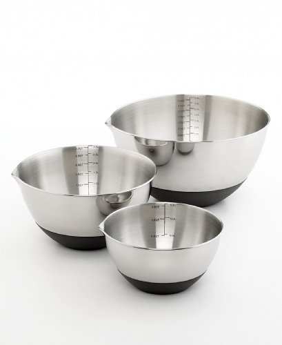Click Here to See More Images Martha Stewart Collection Non-Skid Mixing Bowls with Measurements, Set of 3