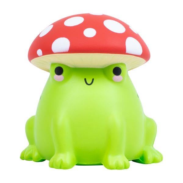 Maurice the Mushroom Frog Stress Squeezer Fidget Toy. Relieve Stress and Anxiety with the Super Cute Kawaii Design Featuring Maurice the Mushroom Frog Perfect Companion. Mushrooms Gifts
