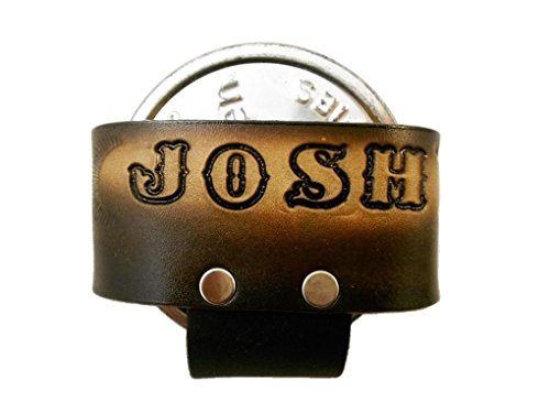 Custom Tooled Leather Snuff Can Holder, MADE to ORDER, Chewing Tobacco Case, Names or Initials Up to 7 Letters - Thumbnail 4