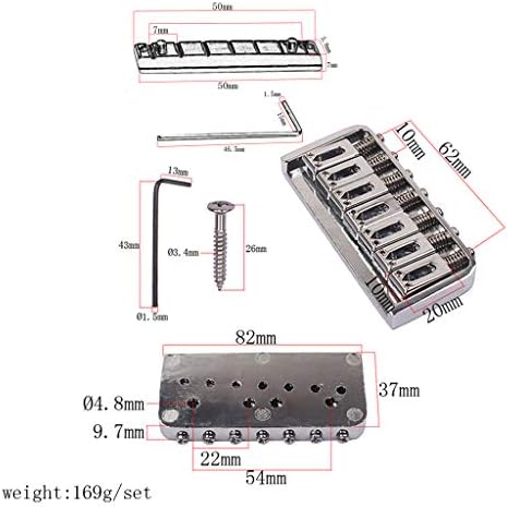 WEISHAZI Guitar Bridge 4 Screw and Adjustable Nut for TL Custom 7 String Non-Tremolo