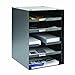 MMF Industries STEELMASTER 5-Tier Storage Organizer | 4 Adjustable Shelves | Label Holders | Black | Scratch & Chip-Resistant Finish | Office Accessories