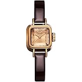 deselon Watches for Women Diamond Square Leather Band Fashion Small Slim Light Dress Casual Simple Ladies Female Wife Girls Gifts Luxury Brown Wrist Watch