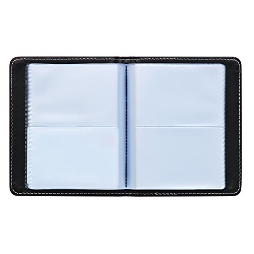 Looneng Business Card Book Holder, PU Leather 72 Card Capacity Name Card Book Holder Organizer (Black)