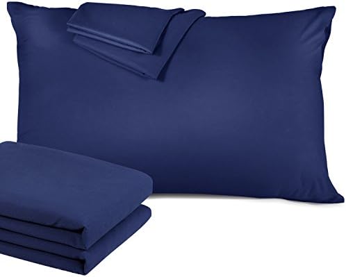Lighting Mall Pillow Cases Standard Size, 100% Brushed Microfiber Ultra Soft Pillow Protector Queen with Envelope Closure End - Wrinkle Free, Stain Resistant, Allergy Protection (Set of 2, Blue)