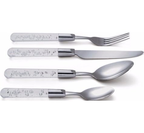 16 Piece Luxury Clear Bubble Stainless Steel Cutlery Set- Reduced!