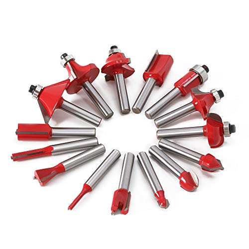 ZokMok 1/4 Shank Router Bits, 15pcs Pack Home DIY Light Duty Bits Set