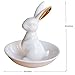 White Bunny Rabbit Ring Dish Holder Jewelry Tray For Earrings Necklace Bracelet Display Organizer