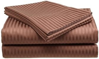 Millenium 1600 Series 4 Piece Dobby Stripe Sheet Set. (4 Sizes, 9 Colors)