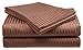 CrystalTowels Microfiber Bed Sheets Set - 4-Piece Soft Sheet Set, Stripe Pattern w/Sateen Finish, Queen Size Sheets Deep Pocket Set - Coffee