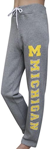 Women's Michigan Wolverines Fleece Vintage Pajamas Pants Trousers - Grey (Size: M)