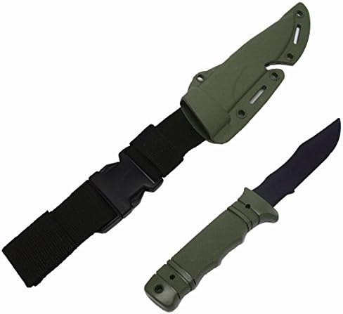 Toonol Tactical Rubber Knife Military Training Dagger Cosplay Funning War Game Knife Props Blade Rubber Fake Knives with Scabbard/Sheath