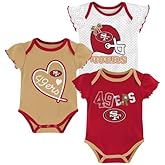 Outerstuff NFL Teams Newborn Baby and Infant Short Sleeve Bodysuit 3-Pack (0-18M)