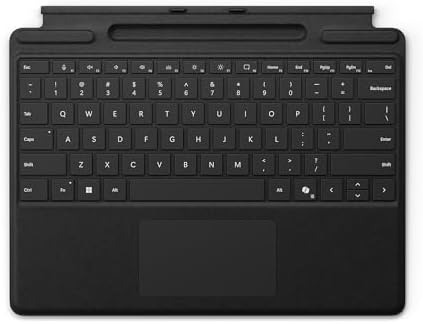 Microsoft Surface Pro Keyboard for Surface Pro Copilot+ (11th Edition), Pro 9 and 8 with Pen Storage, Alcantara Material, Black