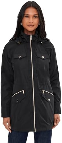 ANDREW MARC Women's Long Jacket, Signature Quilted Black, X-Small